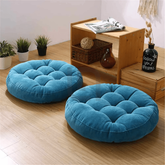 Round-Shape-Velvet-Floor-Cushions-Lake Blue